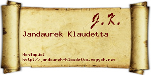 Jandaurek Klaudetta névjegykártya